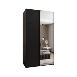 Trosa III Sliding Door Wardrobe 140cm - Black 140cm - thumbnail 8
