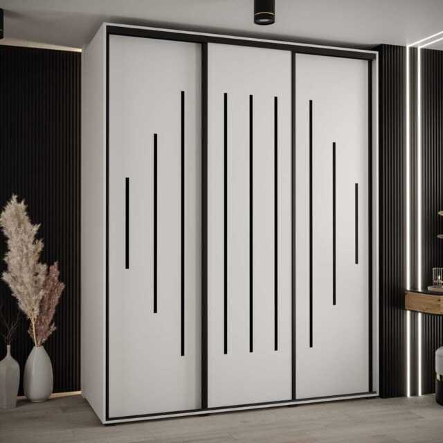 Cannes XII Sliding Door Wardrobe 190cm - White 190cm - image 1