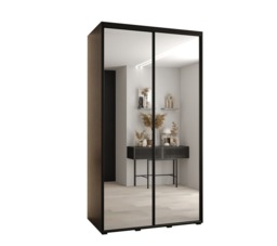 Cannes II Sliding Door Wardrobe 130cm - Black 130cm - thumbnail 2