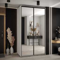 Cannes II Sliding Door Wardrobe 130cm - Black 130cm - thumbnail 8