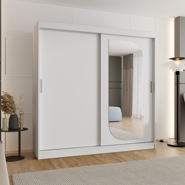 Lucy Sliding Door Wardrobe 200cm - White 200cm - image 1