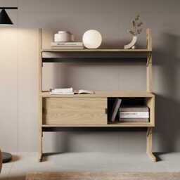 Ollie OL-03 Low Bookcase 108cm - Oiled Oak 108cm - thumbnail 4