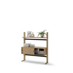 Ollie OL-03 Low Bookcase 108cm - Oiled Oak 108cm - thumbnail 3
