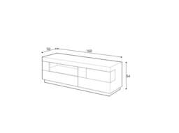 Silke 41 TV Cabinet 160cm - White Gloss / Wotan Oak 160cm - thumbnail 5
