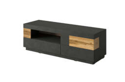 Silke 41 TV Cabinet 160cm - White Gloss / Wotan Oak 160cm - thumbnail 3