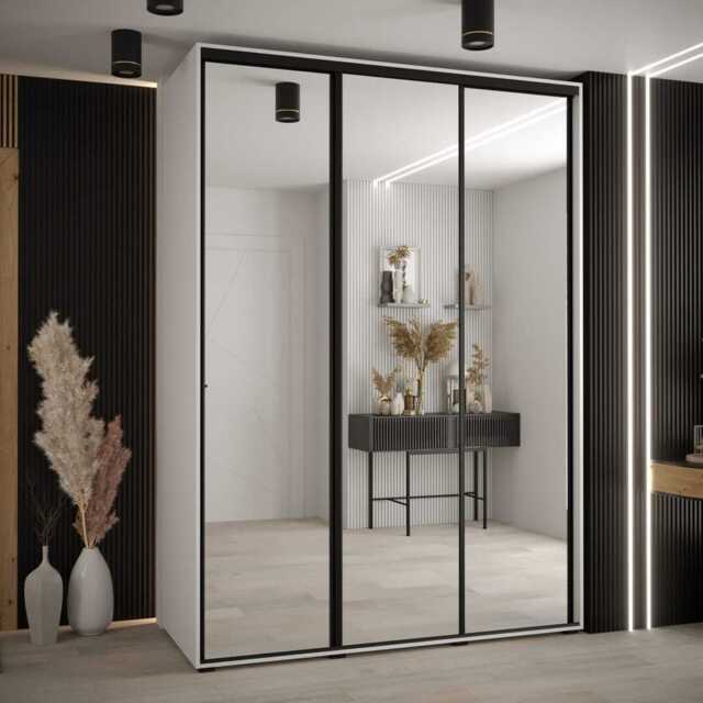 Cannes II Sliding Door Wardrobe 180cm - White 180cm - image 1