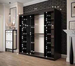 Tilburg Sliding Door Wardrobe 200cm - Dark Oak 200cm - thumbnail 5