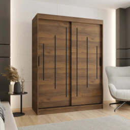 Rubino Y Sliding Door Wardrobe 150cm - Oak Walnut 150cm