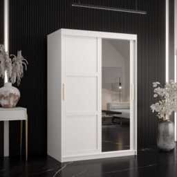 Ramiro II Sliding Door Wardrobe 120cm - White 120cm - thumbnail 1