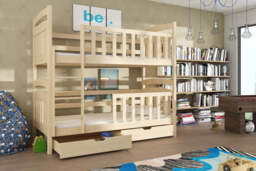 Wooden Bunk Bed Sebus with Storage - White Matt Without Mattresses - thumbnail 6