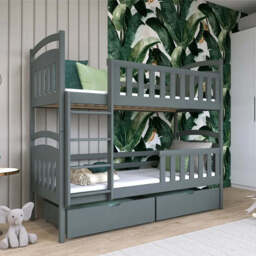Wooden Bunk Bed Sebus with Storage - White Matt Without Mattresses - thumbnail 8