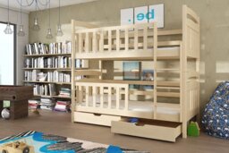 Wooden Bunk Bed Sebus with Storage - White Matt Without Mattresses - thumbnail 7