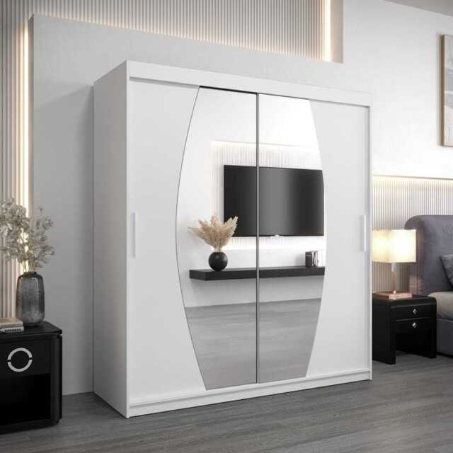 Elypse Sliding Door Wardrobe 180cm - White 180cm - image 1