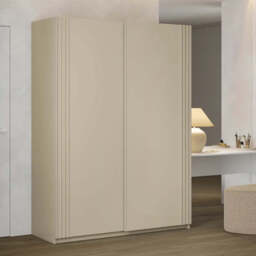 Niva Sliding Door Wardrobe 150cm - Beige 150cm