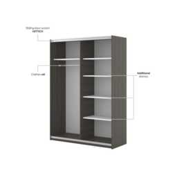 Niva Sliding Door Wardrobe 150cm - Beige 150cm - thumbnail 5