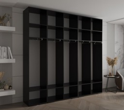 Inova II Hinged Door Wardrobe 250cm - Black 250cm - thumbnail 4
