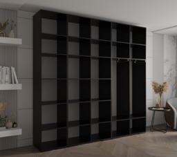 Inova II Hinged Door Wardrobe 250cm - Black 250cm - thumbnail 7