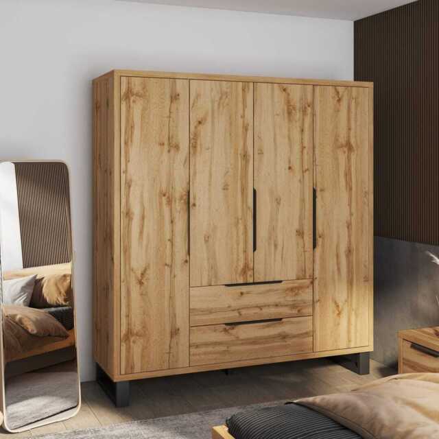 Halle Hinged Door Wardrobe 191cm - Oak Wotan 191cm - image 1