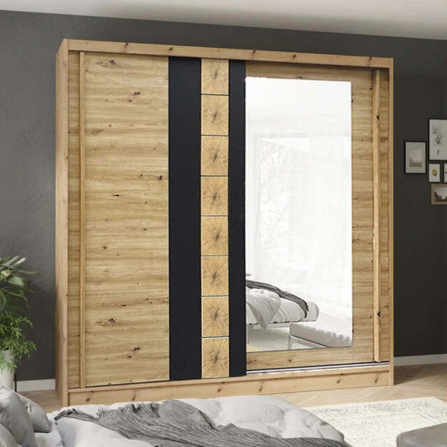 Avantgarde AV1 Sliding Door Wardrobe 200cm - Oak Artisan 200cm - image 1