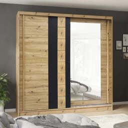 Avantgarde AV1 Sliding Door Wardrobe 200cm - Oak Artisan 200cm