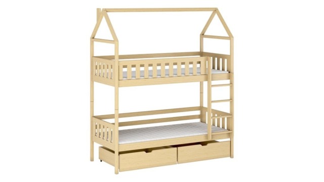 Wooden Bunk Bed Gaja With Storage - Pine Foam/Bonnell Mattresses - image 1