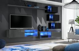 "Switch XXIV Wall Entertainment Unit For TVs Up To 49"" - Graphite 250cm Black" - thumbnail 1