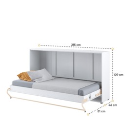 CP-06 Horizontal Wall Bed Concept 90cm - White Gloss 90 x 200cm - thumbnail 5