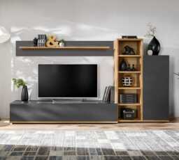 "Silk III Entertainment Unit For TVs Up To 55"" - Anthracite 240cm"