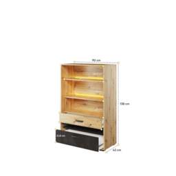 Qubic 06 Bookcase 90cm with LED - Oak Artisan 90cm - thumbnail 2