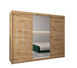York I Sliding Door Wardrobe 250cm - White 250cm - thumbnail 3
