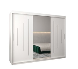 York I Sliding Door Wardrobe 250cm - White 250cm - thumbnail 6