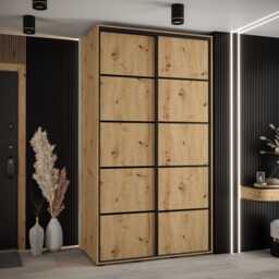 Cannes IV Sliding Door Wardrobe 130cm - Oak Artisan 130cm