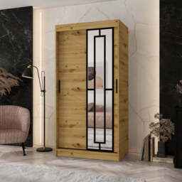 Modena Sliding Door Wardrobe 100cm - White 100cm - thumbnail 6