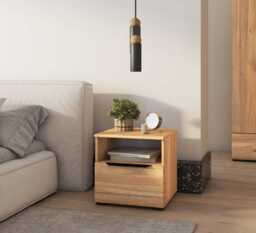 Tokyo 23 Bedside Table 45cm - Oak Mauvella 45cm - thumbnail 4