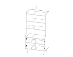 Vasina 06 Bookcase 80cm - Oak Castello 80cm - thumbnail 5