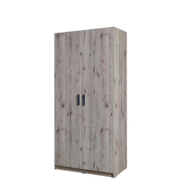 Snow 02 Hinged Wardrobe 92cm - Oak Wellington 92cm - image 1