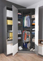 Pok PO-01 Corner Wardrobe 95cm - Grey Matt 95cm - thumbnail 3