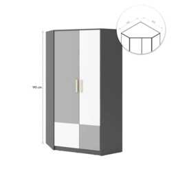 Pok PO-01 Corner Wardrobe 95cm - Grey Matt 95cm - thumbnail 2