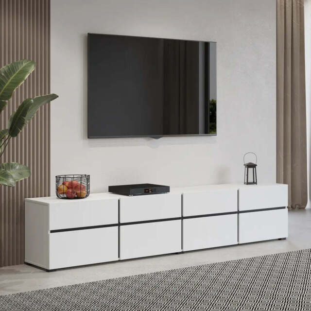 Kross 40 TV Cabinet 225cm - White 225cm - image 1
