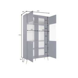 Rose Tall Display Cabinet 106cm - Blue 106cm - thumbnail 3