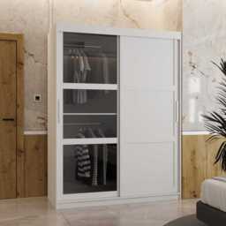 Parma III Sliding Door Wardrobe 150cm - Black 150cm - thumbnail 2