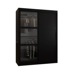 Parma III Sliding Door Wardrobe 150cm - Black 150cm - thumbnail 7