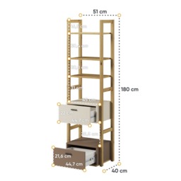 Lenny LY-03 Bookcase 51cm - Oak Artisan 51cm - thumbnail 4