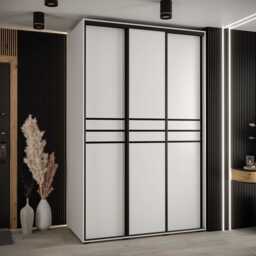 Cannes X Sliding Door Wardrobe 160cm - White 160cm