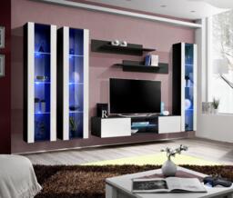 "Fly P2 Entertainment Unit For TVs Up To 60"" - 310cm Black White Gloss"