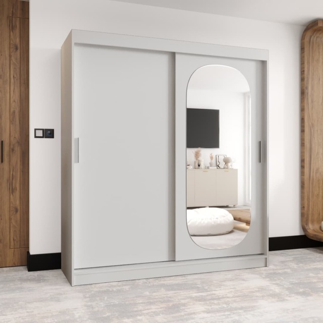 Royal Sliding Door Wardrobe 180cm - White 180cm - image 1