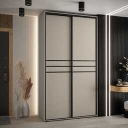 Dakota X Sliding Door Wardrobe 130cm - Cashmere 130cm - thumbnail 1