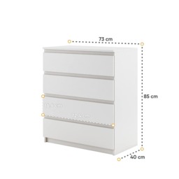 Idea ID-06 Chest of Drawers 73cm - White Matt 73cm - thumbnail 3
