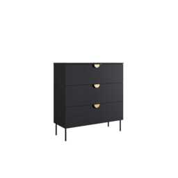 Mond Chest Of Drawers 100cm - Black 100cm - thumbnail 2