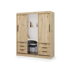 Vira Sliding Door Wardrobe 180cm - Oak Artisan 180cm - thumbnail 7